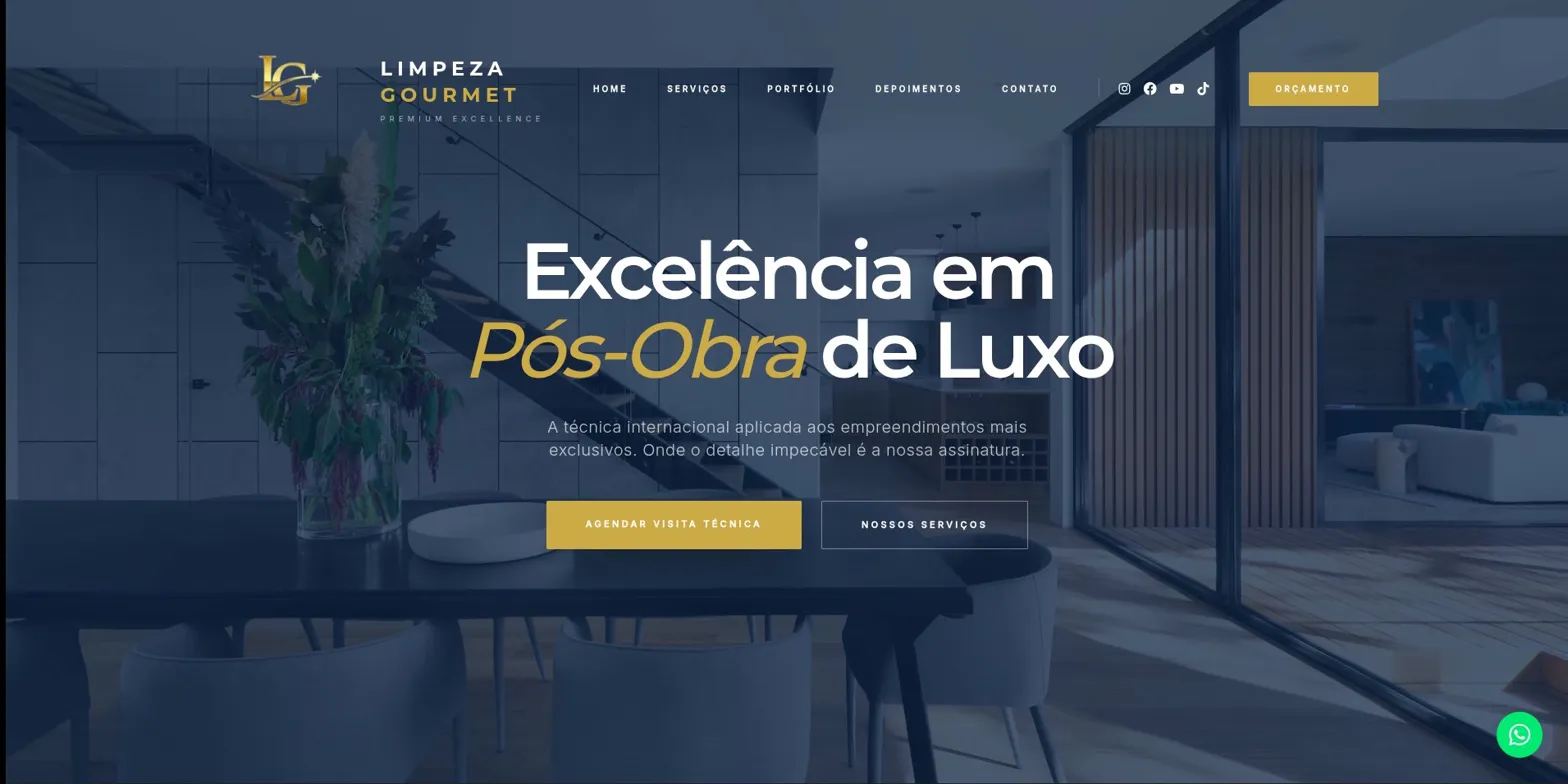 Limpeza Gourmet — Landing Page desenvolvida pela VMagency